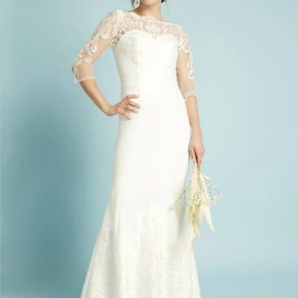 Chi Chi London Pure Elegance Embroidered Mermaid Wedding Dress